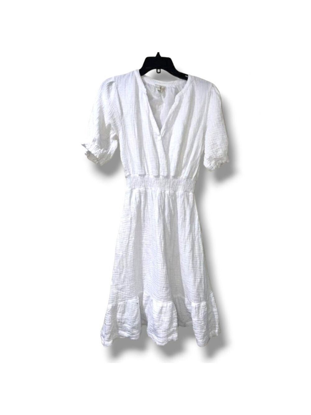 Joie Peasant V Neckline Cotton White Women's Dress